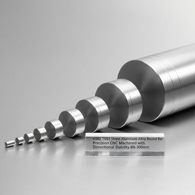 6082 T651 Spannungsarm geglühte Aluminiumlegierung Rundstange Präzisions-CNC-bearbeitet mit enger Toleranz h8/h9