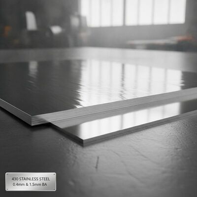 Tiefziehqualität 430 Edelstahlblech mit hellem Glühfinish in 0,4 mm - 1,5 mm Dicke