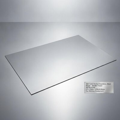 430 Edelstahlblech mit 2B-Mühlveredelung 0,5-1,5 mm Dicke und 1219x2438 mm Größe für Küchengeräte