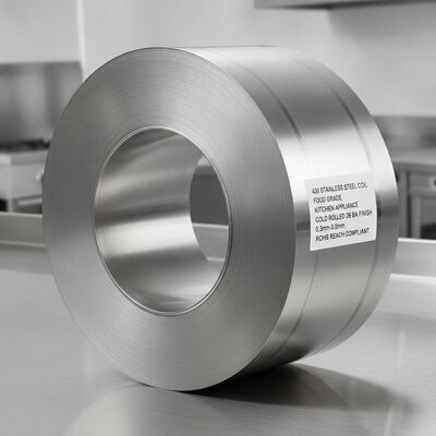 430 Edelstahlspule Lebensmittelqualität ROHS REACH Konform 0,3mm-3,0mm Dicke 2B BA Oberfläche für Küchengeräte