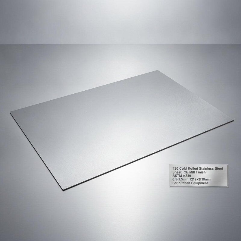 430 Edelstahlblech mit 2B-Mühlveredelung 0,5-1,5 mm Dicke und 1219x2438 mm Größe für Küchengeräte