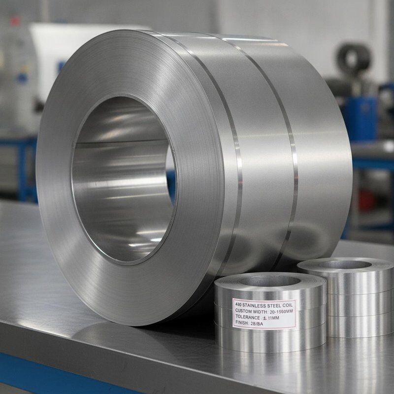 430 Edelstahlspule mit 20 mm-1500 mm individueller Breite, ±0,05 mm Toleranz und schleiffreier Schlitzkante