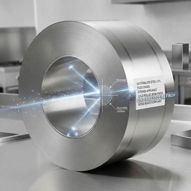 Lebensmittelechter 430er Edelstahlband mit 2B BA-Finish und kundenspezifischer Breite für Besteckgeschirr