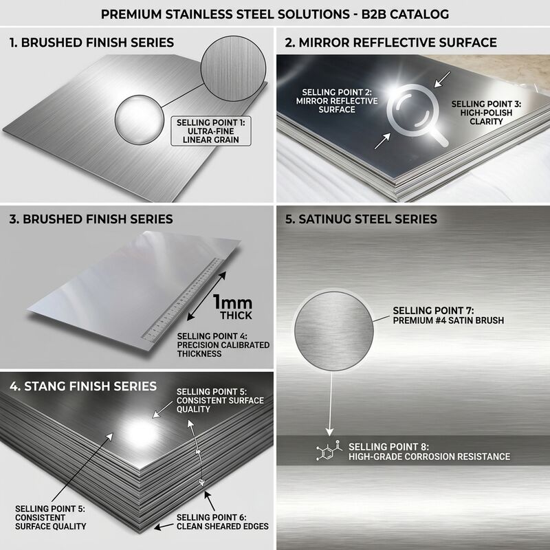 Mirror-Finished 304 Stainless Steel Sheet 8K Polished Decorative Elevator Cladding